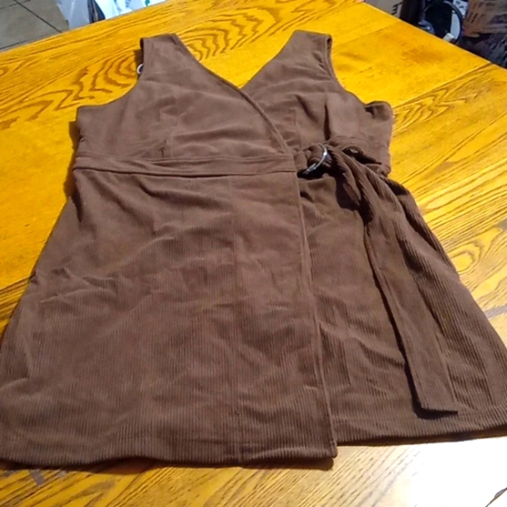 HALARA DRESS Womens XS EXTRA SMALL BROWN CORDUROY Work Casual NEW